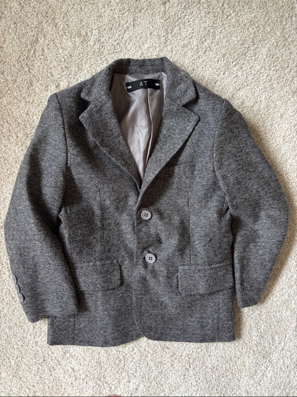 Gray Tweed Kid's Blazer - Size 4T